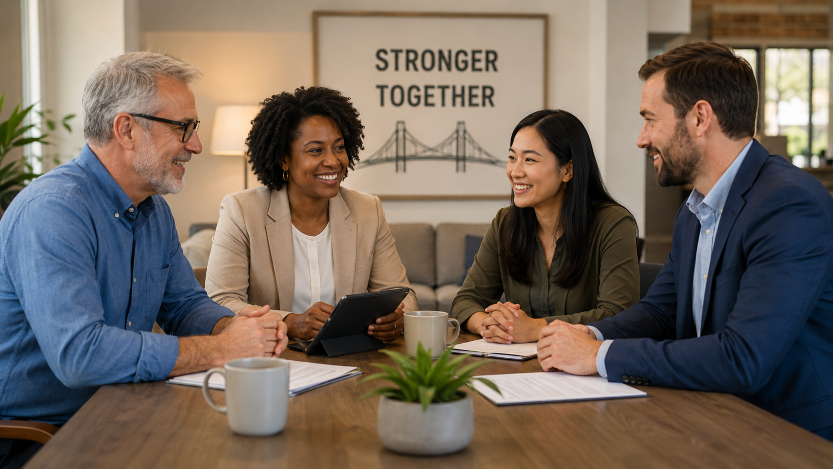 Qualified partners meeting together